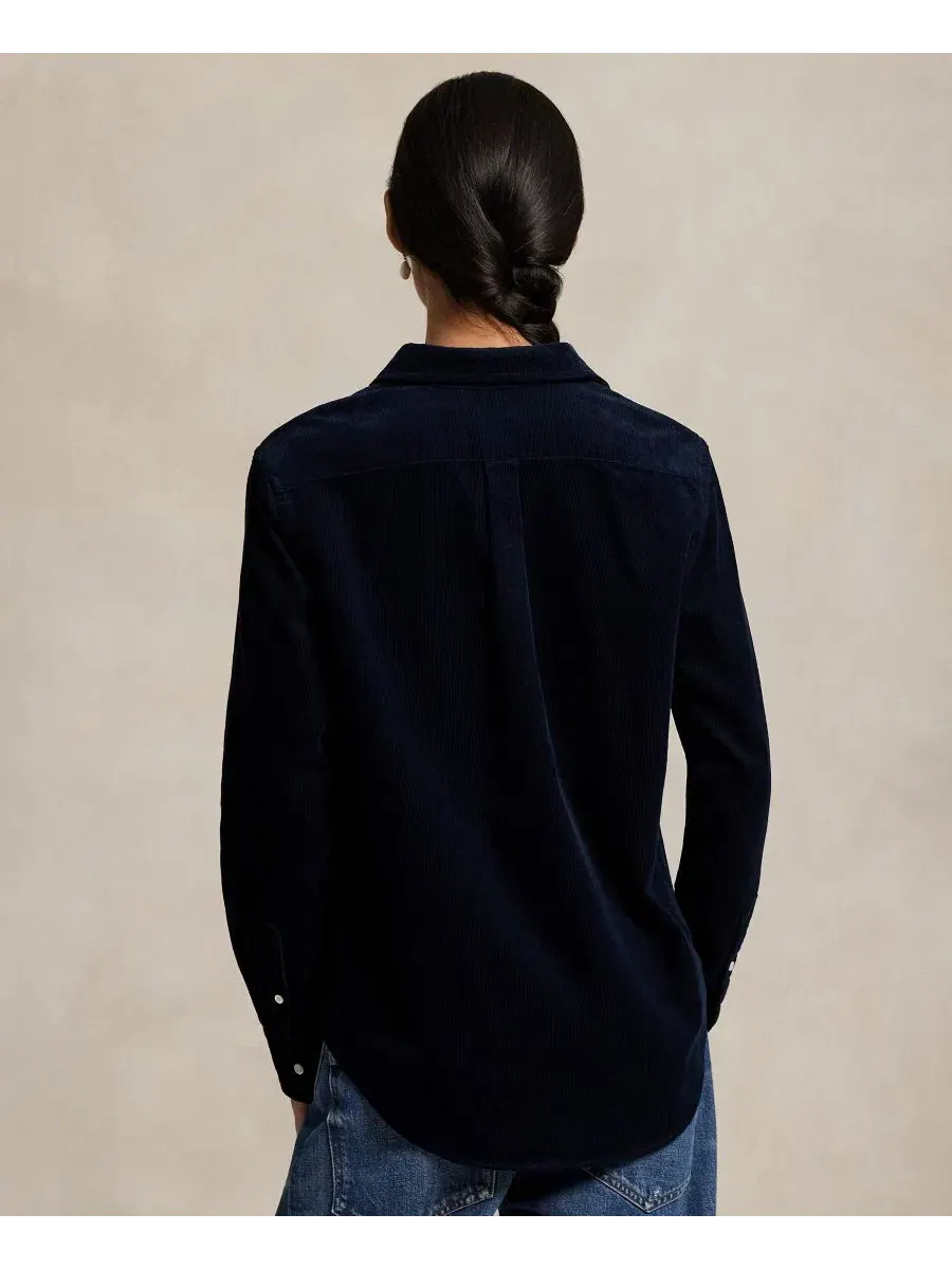 Классическая рубашка из хлопкового вельвета Polo Ralph Lauren — изображение 4 из 4, темно-синий