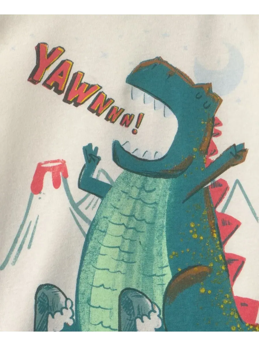 Комплект пижам с динозаврами Roar Dino Carter's — изображение 2 из 5, зеленый/кремовый