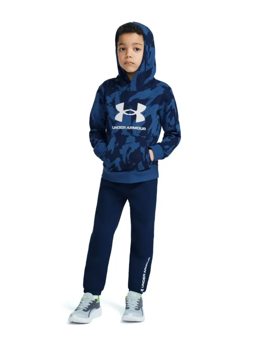 Детский комплект из худи и брюк с принтом Under Armour — изображение 2 из 13, синий/черный