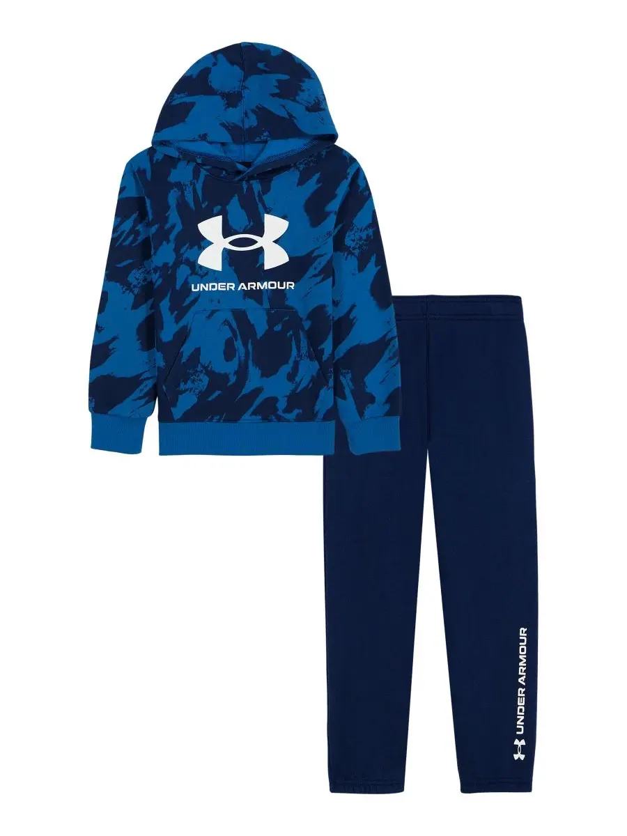 Детский комплект из худи и брюк с принтом Under Armour — изображение 8 из 13, синий/черный