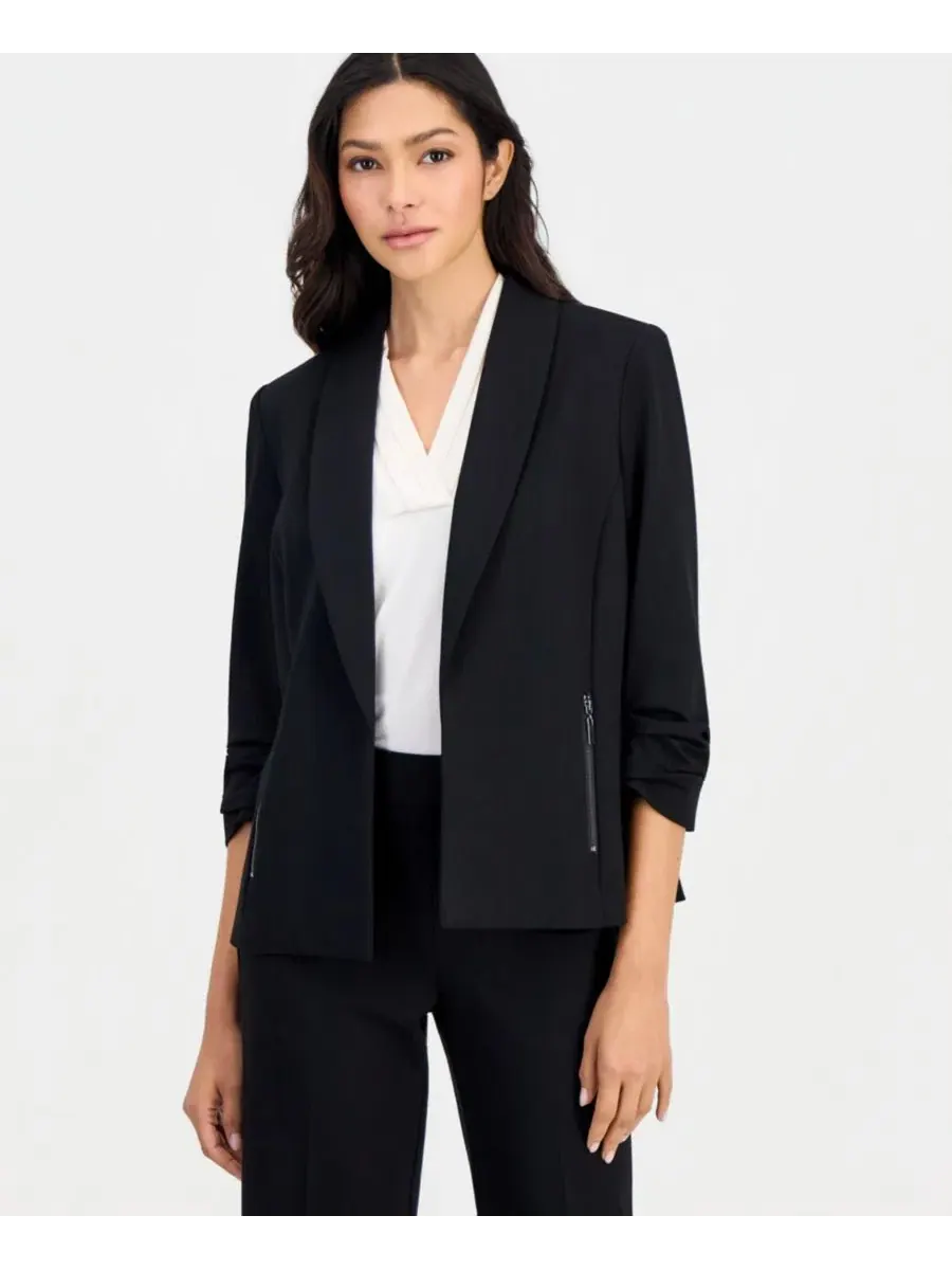 Жакет с шальным воротником и застежкой на молнию Anne Klein Essentials