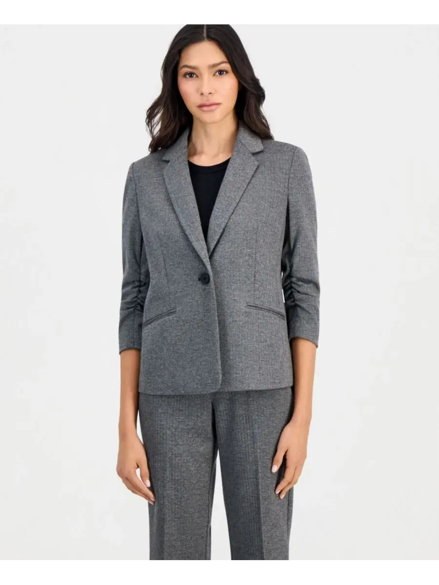 Жакет с рукавом-складкой, модель Ponte Scrunch-Sleeve Anne Klein Essentials
