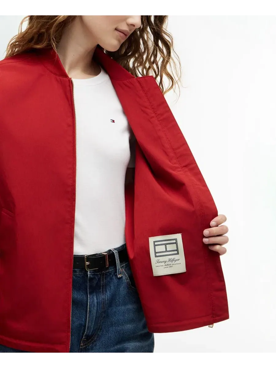 Женская куртка-бомбер хлопковая Tommy Hilfiger, Dark Magma — изображение 4 из 5