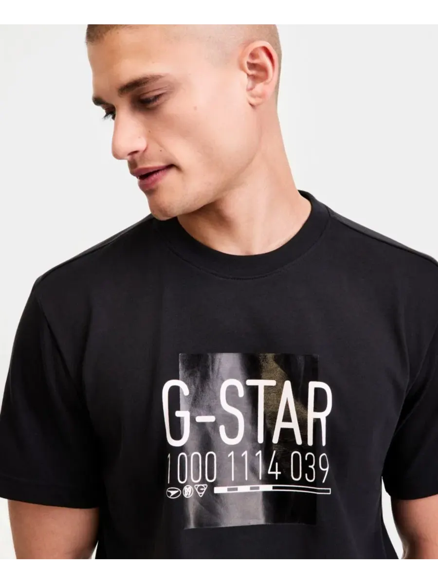 Футболка с коротким рукавом с принтом District Graphic G-Star Raw — изображение 3 из 4, темный черный