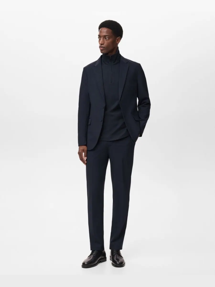Мужской пиджак Zurich Slim Fit Thermolite MANGO — изображение 2 из 7, темно-синий