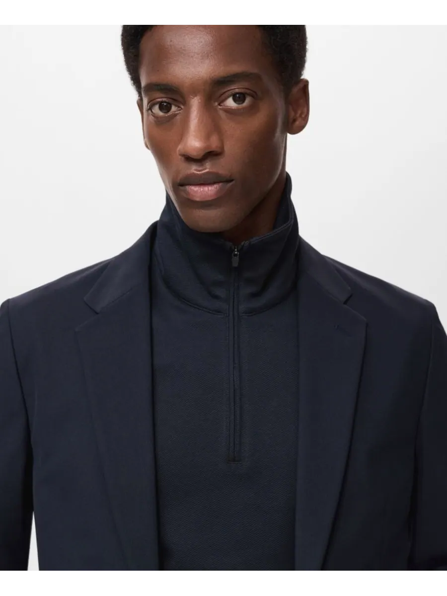 Мужской пиджак Zurich Slim Fit Thermolite MANGO — изображение 4 из 7, темно-синий