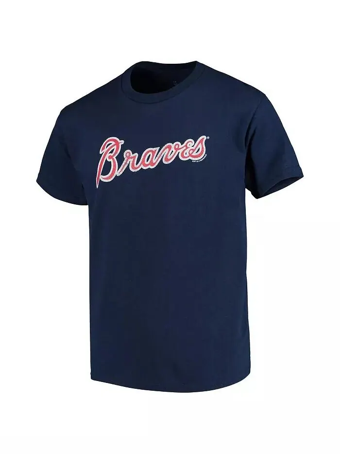 Футболка с логотипом Big Boys Atlanta Braves - Темно-синий Soft As A Grape — изображение 3 из 5