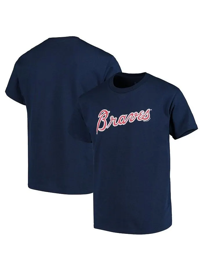 Футболка с логотипом Big Boys Atlanta Braves - Темно-синий Soft As A Grape — синий