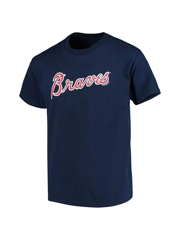 Футболка с логотипом Big Boys Atlanta Braves - Темно-синий Soft As A Grape — изображение 3 из 5