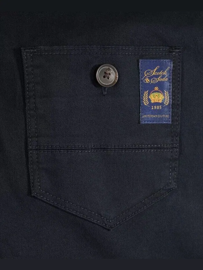 Брюки из эластичного хлопкового твила для больших мальчиков SCOTCH & SODA — изображение 3 из 14, черный