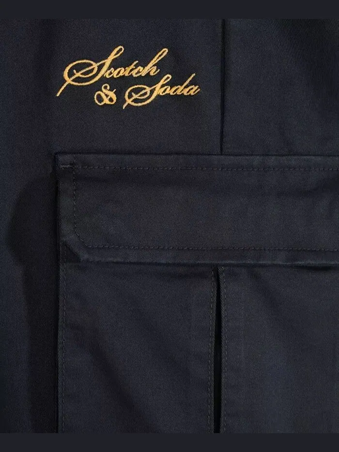 Брюки из эластичного хлопкового твила для больших мальчиков SCOTCH & SODA — изображение 5 из 14, черный
