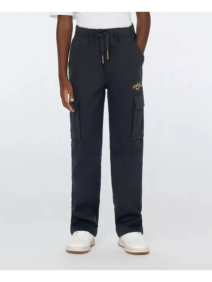 Брюки из эластичного хлопкового твила для больших мальчиков SCOTCH & SODA — изображение 7 из 14, черный
