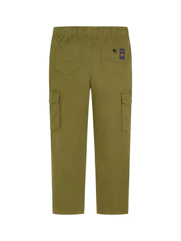 Брюки из эластичного хлопкового твила для мальчиков-подростков SCOTCH & SODA — изображение 2 из 7, зеленый