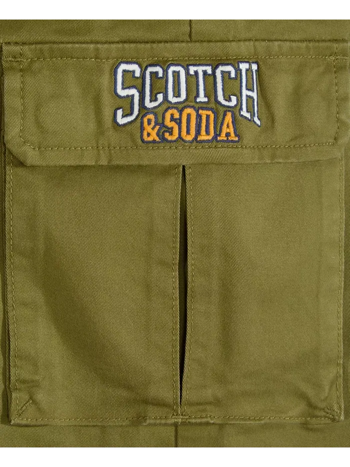 Брюки из эластичного хлопкового твила для мальчиков-подростков SCOTCH & SODA — изображение 4 из 7, зеленый