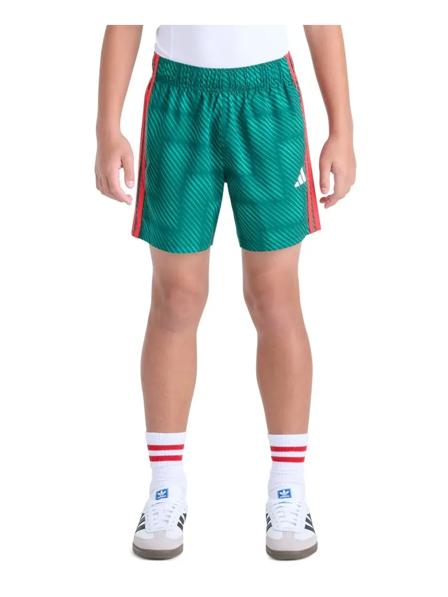 Детские футбольные шорты с эластичным поясом для мальчиков 8-20 лет Adidas — изображение 1 из 5, зеленый