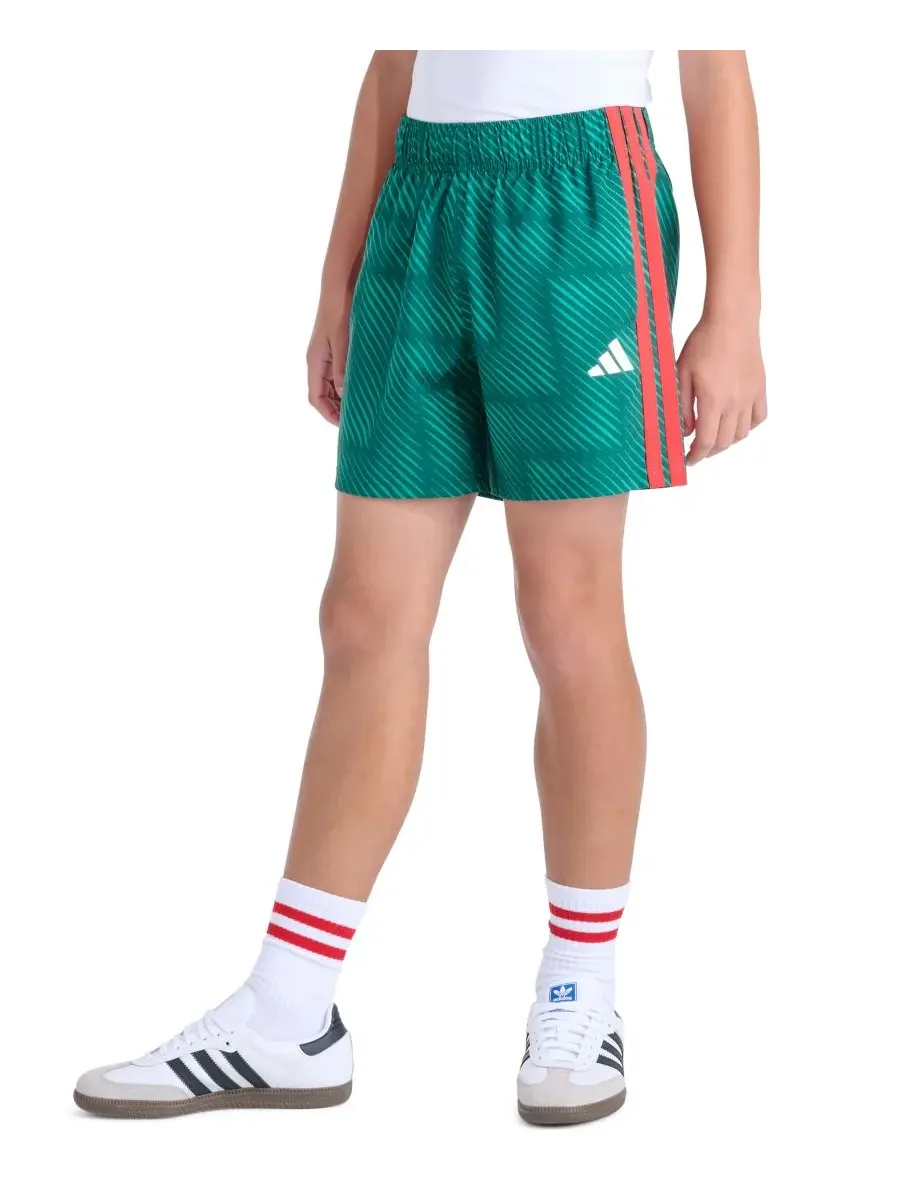Детские футбольные шорты с эластичным поясом для мальчиков 8-20 лет Adidas — изображение 3 из 5, зеленый