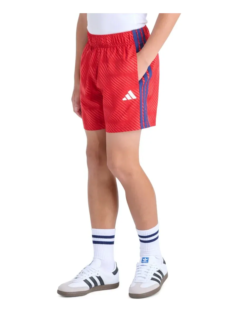 Детские футбольные шорты с эластичным поясом для мальчиков 8-20 лет Adidas — изображение 3 из 5, яркий красный