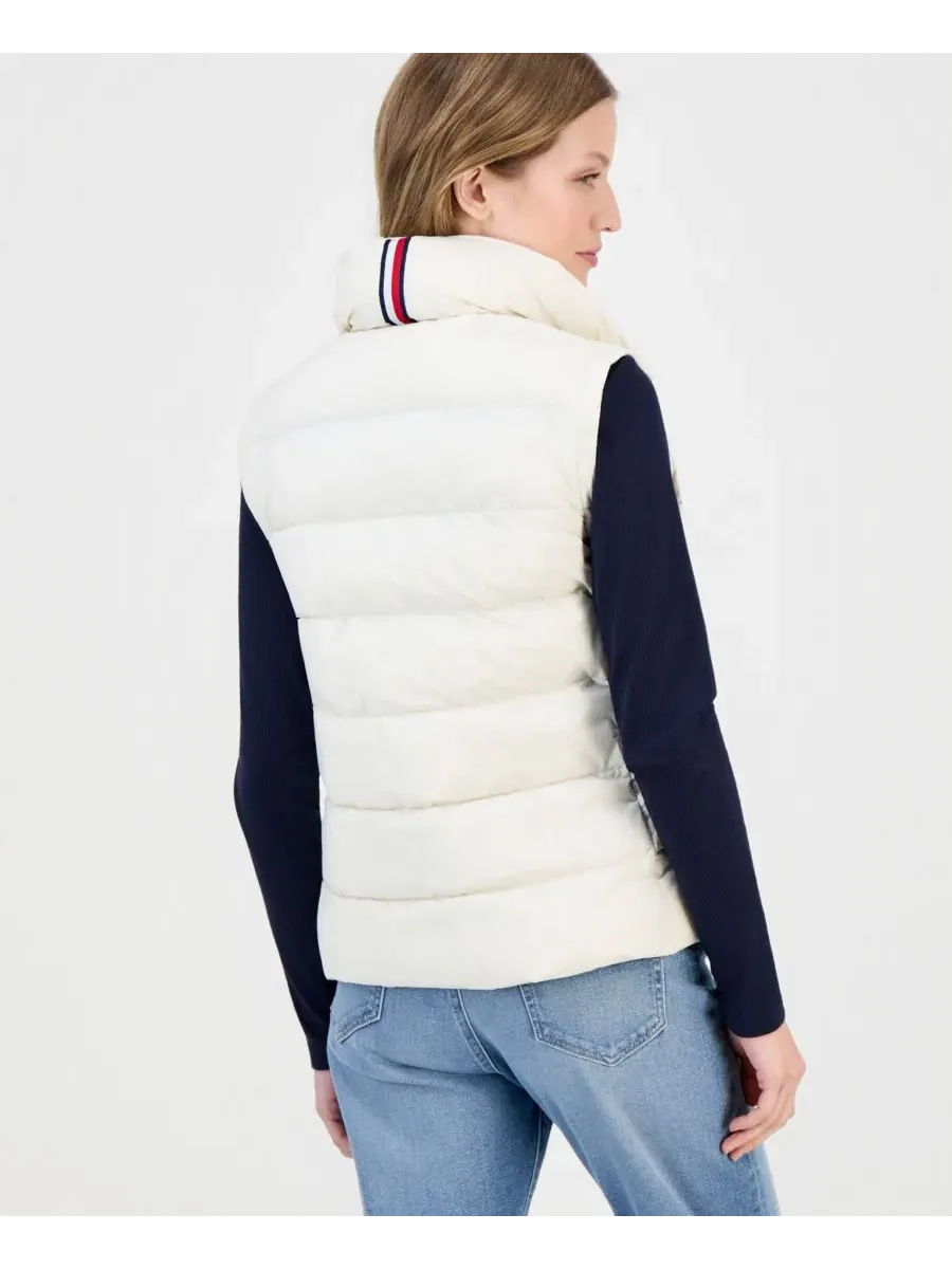 Жилет стеганый с воротником-стойкой, модель Packable-Puffer Tommy Hilfiger — изображение 2 из 3, кремовый