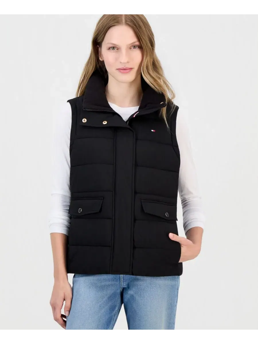 Женский стеганый жилет с воротником-стойкой, Packable-Puffer Vest Tommy Hilfiger — изображение 3 из 3, черный