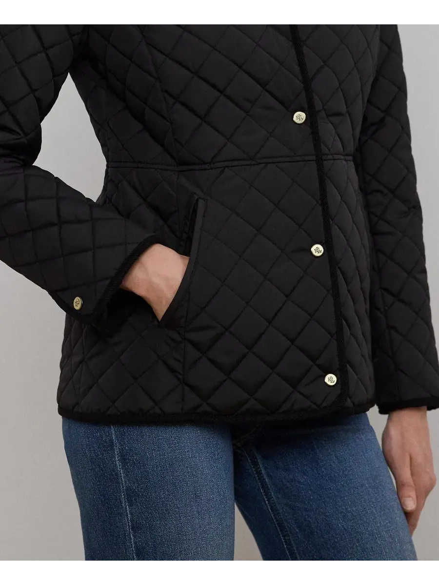 Женское стеганое пальто с искусственным мехом Lauren Ralph Lauren — изображение 3 из 5, черный