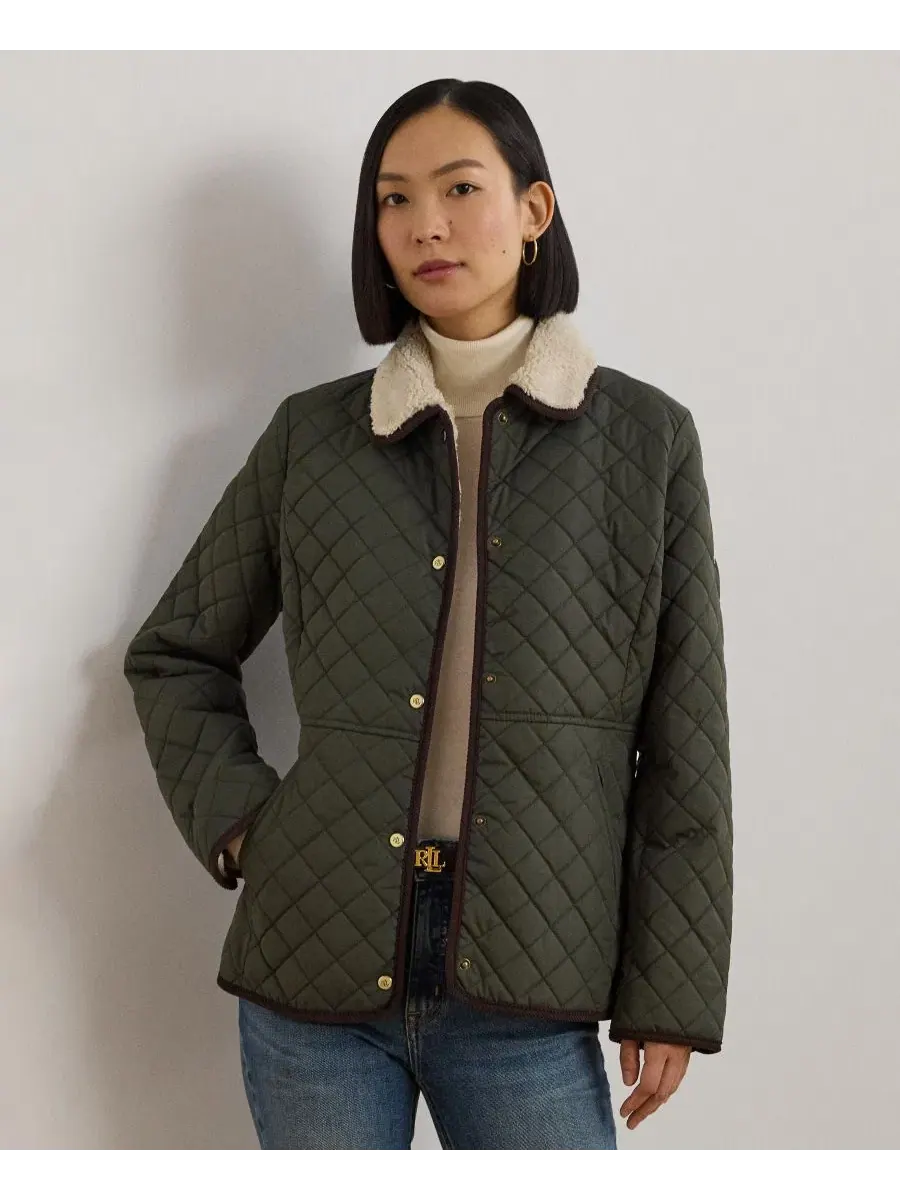Женское стеганое пальто с искусственным мехом Lauren Ralph Lauren, Litchfield Loden