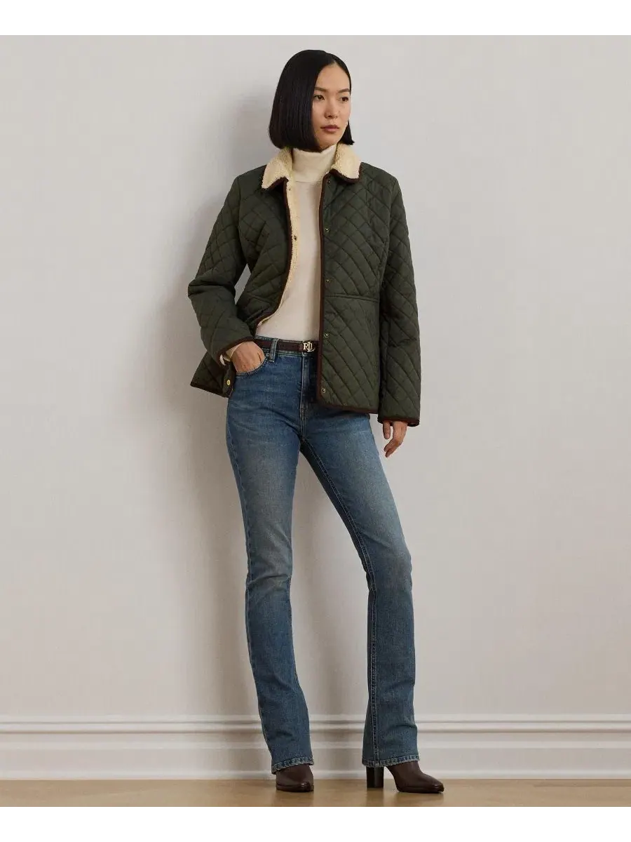 Женское стеганое пальто с искусственным мехом Lauren Ralph Lauren, Litchfield Loden — изображение 2 из 5