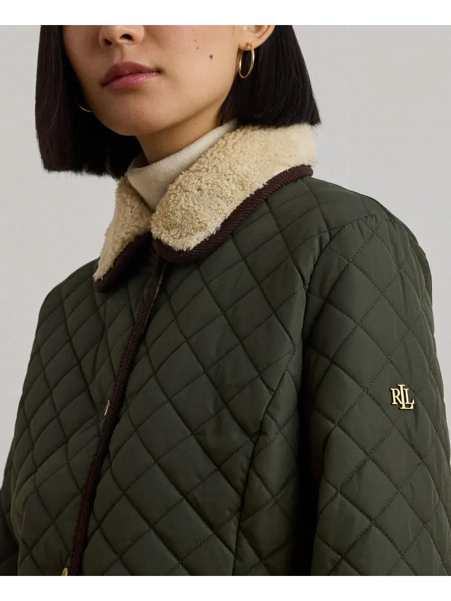 Женское стеганое пальто с искусственным мехом Lauren Ralph Lauren, Litchfield Loden — изображение 3 из 5