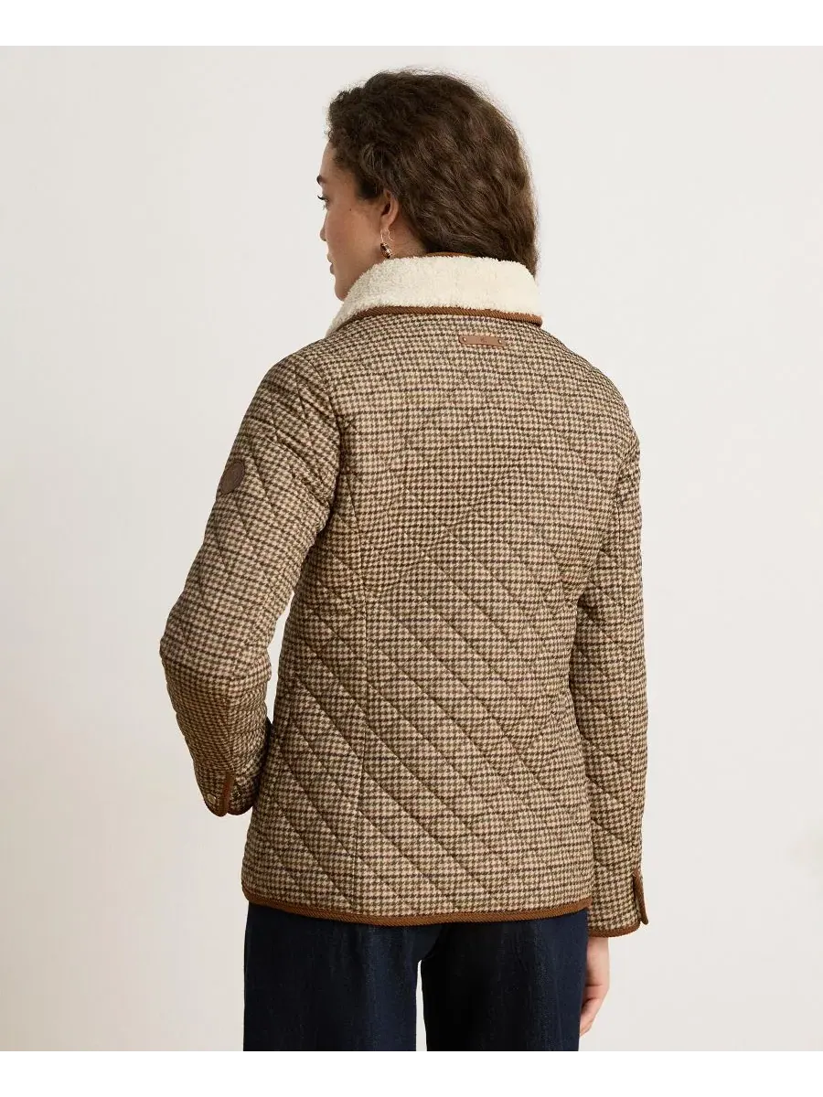 Женское стеганое пальто с воротником из искусственного меха Loden Check Lauren Ralph Lauren — изображение 5 из 6