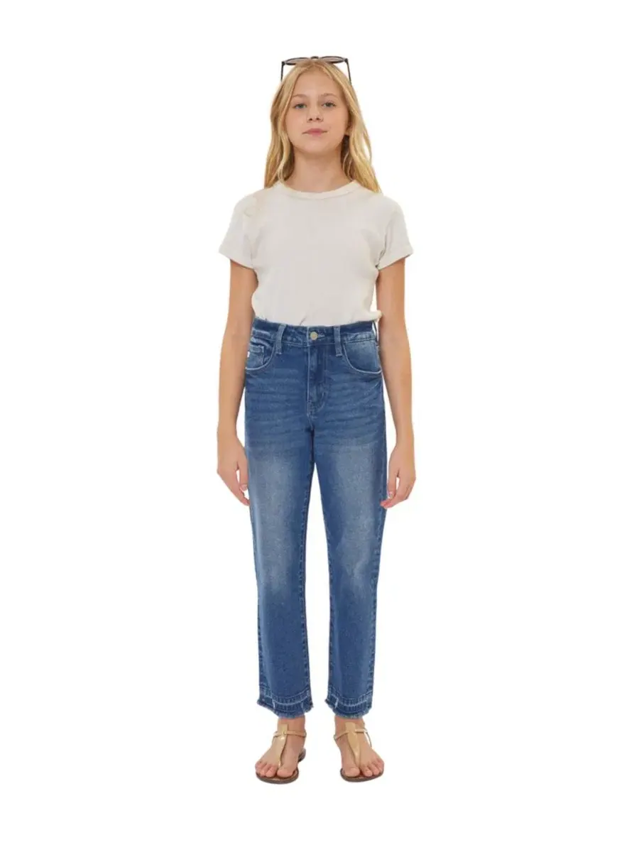 Джинсы прямого кроя с завышенной талией High Rise Straight Jeans KanCan