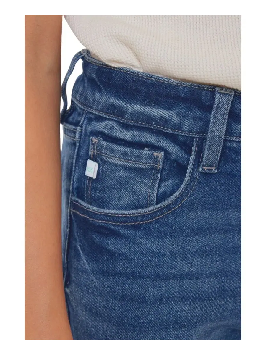 Джинсы прямого кроя с завышенной талией High Rise Straight Jeans KanCan — изображение 6 из 10, средняя отмывка