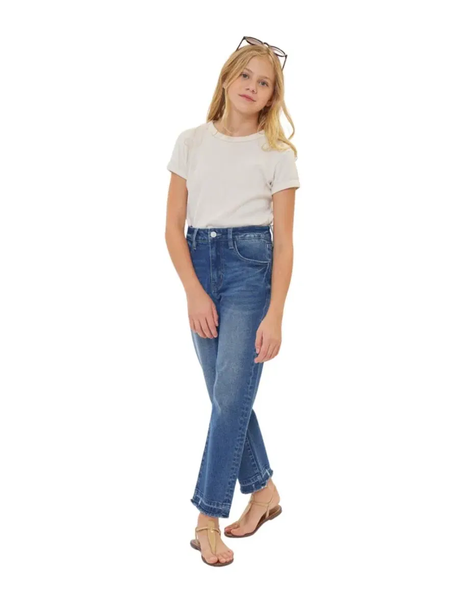 Джинсы прямого кроя с завышенной талией High Rise Straight Jeans KanCan — изображение 7 из 10, средняя отмывка