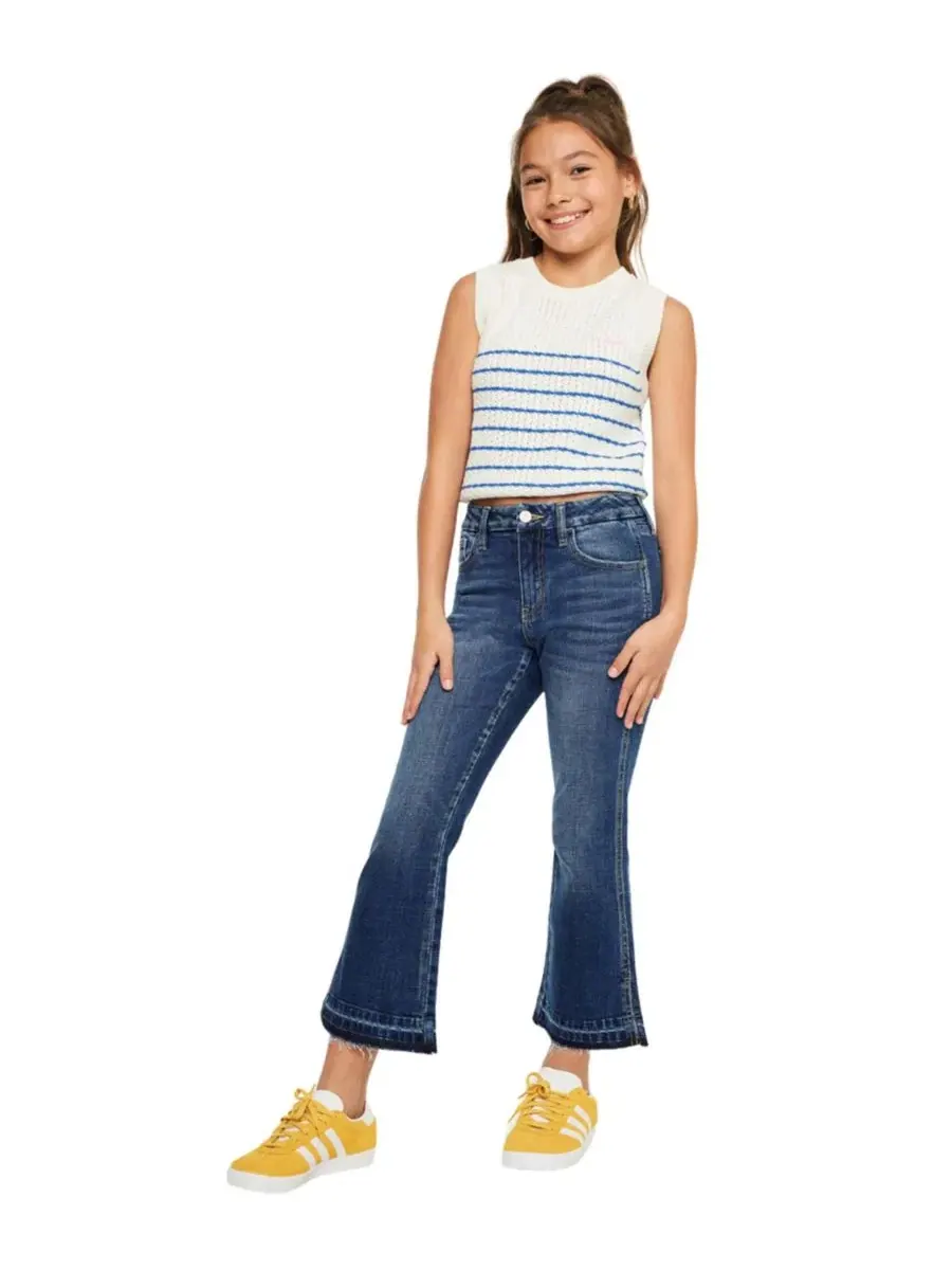Джинсы клеш с высокой посадкой Liza High Rise Crop Flare KanCan — изображение 3 из 7, черный