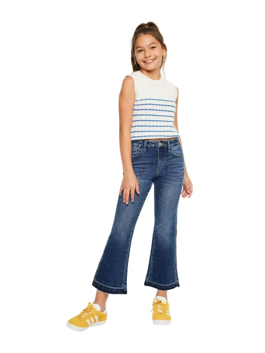 Джинсы клеш с высокой посадкой Liza High Rise Crop Flare KanCan — изображение 4 из 7, черный
