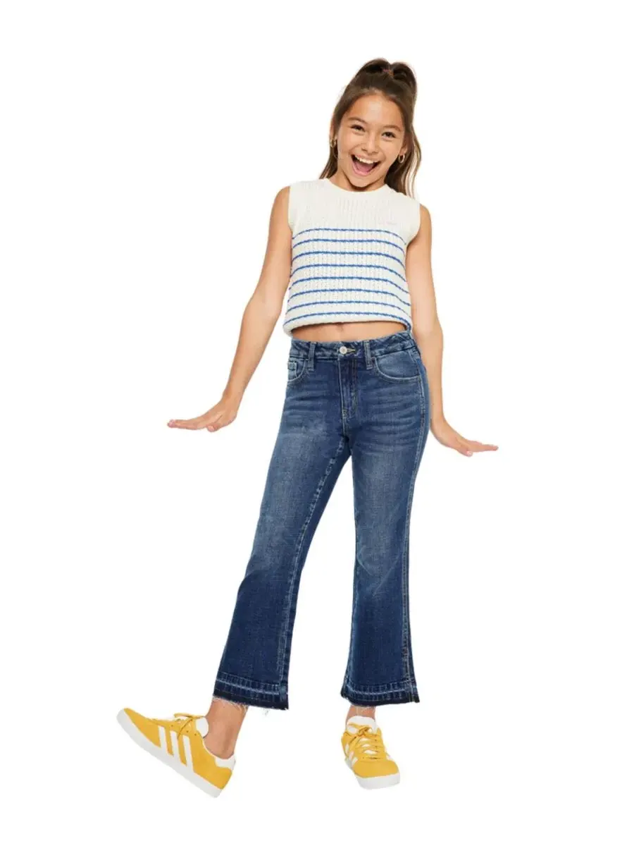 Джинсы клеш с высокой посадкой Liza High Rise Crop Flare KanCan — изображение 5 из 7, черный