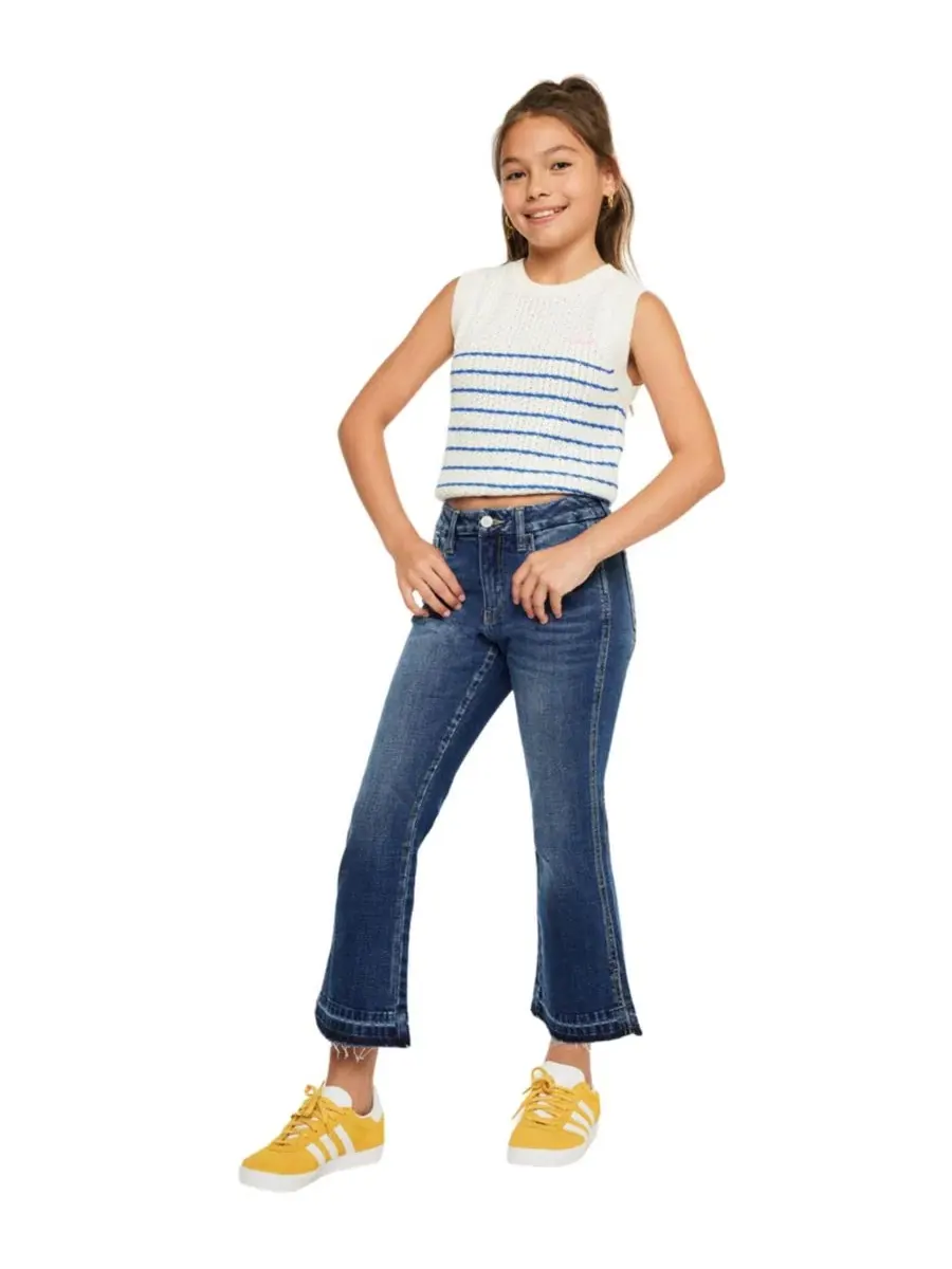 Джинсы клеш с высокой посадкой Liza High Rise Crop Flare KanCan — изображение 6 из 7, черный