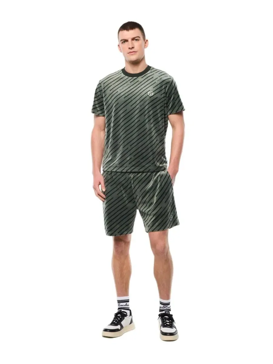 Футболка из велюра с вышивкой ST Sergio Tacchini — изображение 3 из 4, зеленый