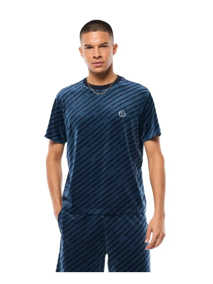 Футболка из велюра с монограммой ST Sergio Tacchini, Key Largo