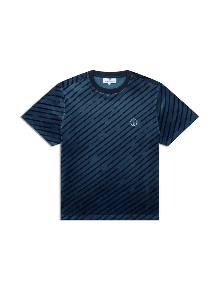Футболка из велюра с монограммой ST Sergio Tacchini, Key Largo — изображение 2 из 4