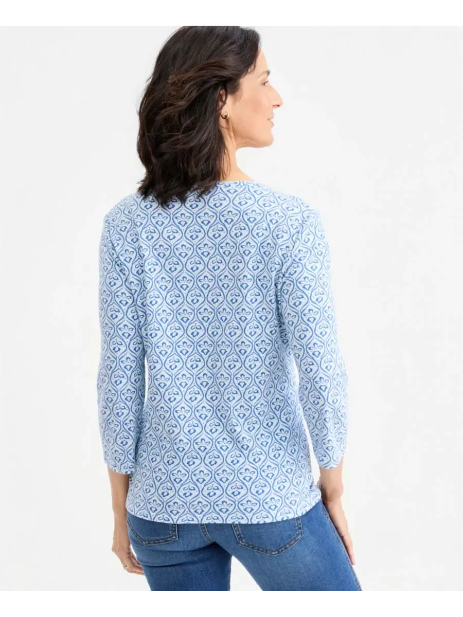 Блуза-поло с длинным рукавом 3/4 Style & Co — изображение 3 из 4, синий