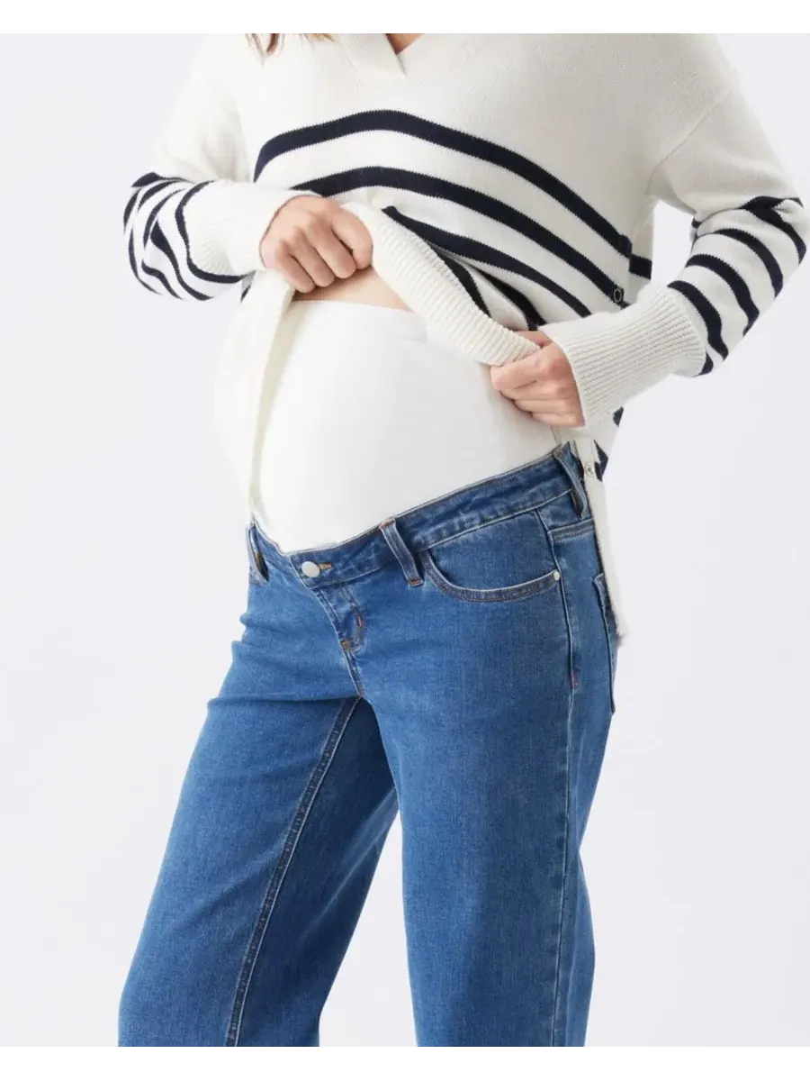 Беременность, зрелый мельник, толстый живот, джинсы Ripe Maternity — изображение 2 из 6, синий