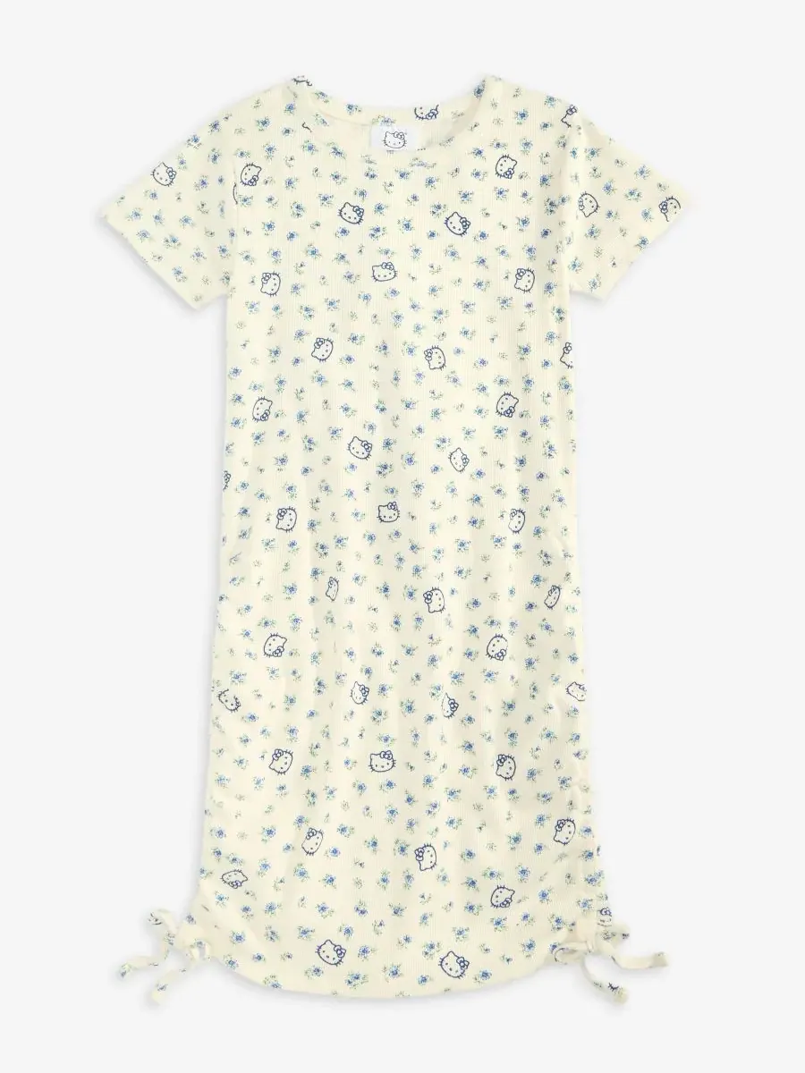 Платье Hello Kitty с боковой затяжкой для девочек 4-16 лет Grayson Threads Kids, The Label — белый