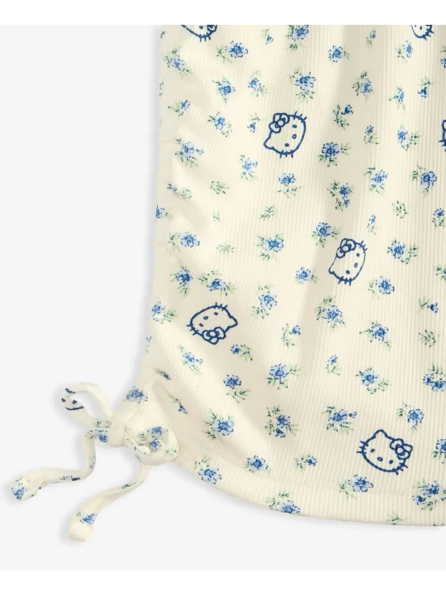 Платье Hello Kitty с боковой затяжкой для девочек 4-16 лет Grayson Threads Kids, The Label — изображение 3 из 3, белый