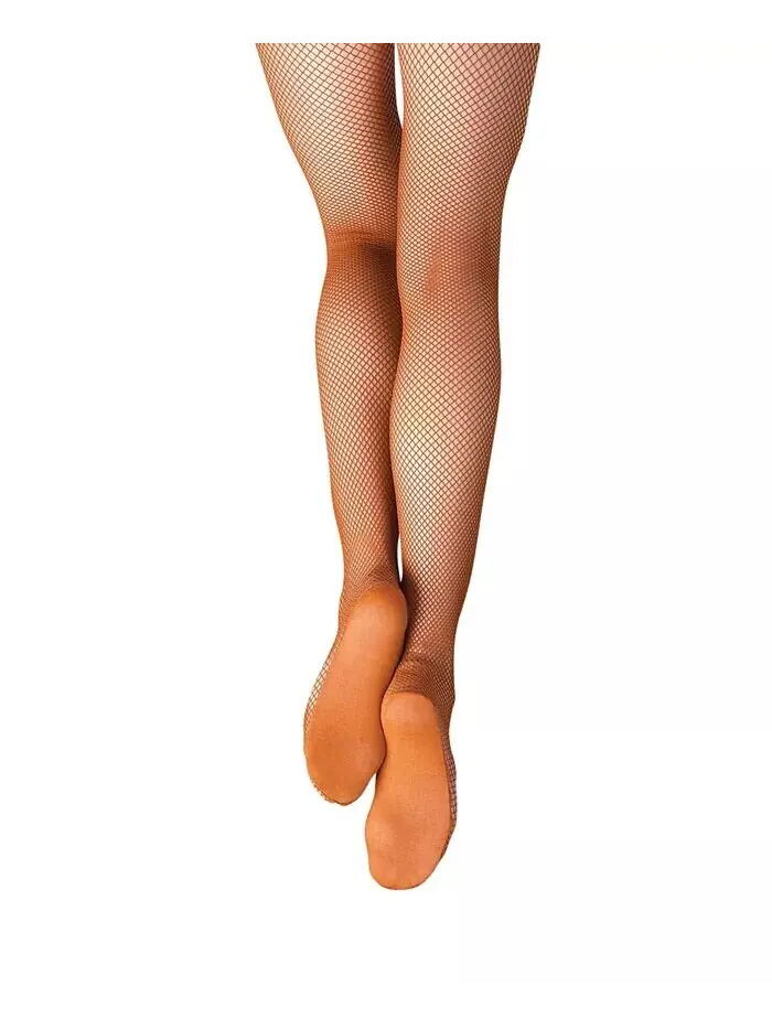 Женские профессиональные бесшовные тайтсы в сеточку Capezio — изображение 1 из 8, коричневый