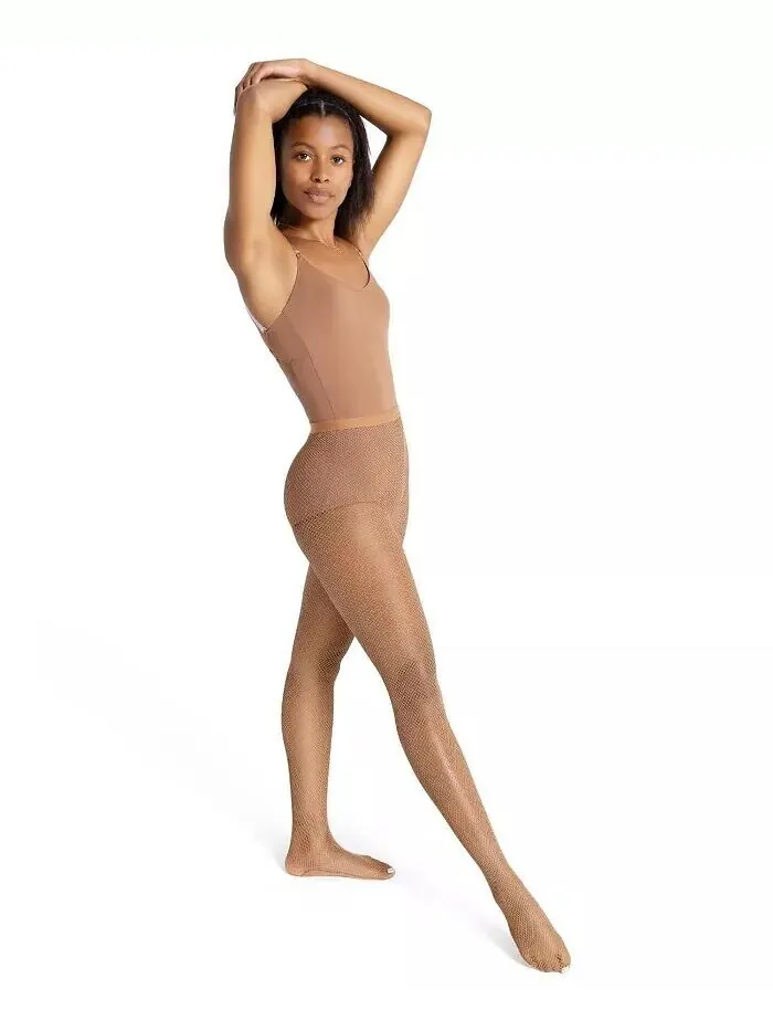 Женские профессиональные бесшовные тайтсы в сеточку Capezio — изображение 5 из 10, зеленый