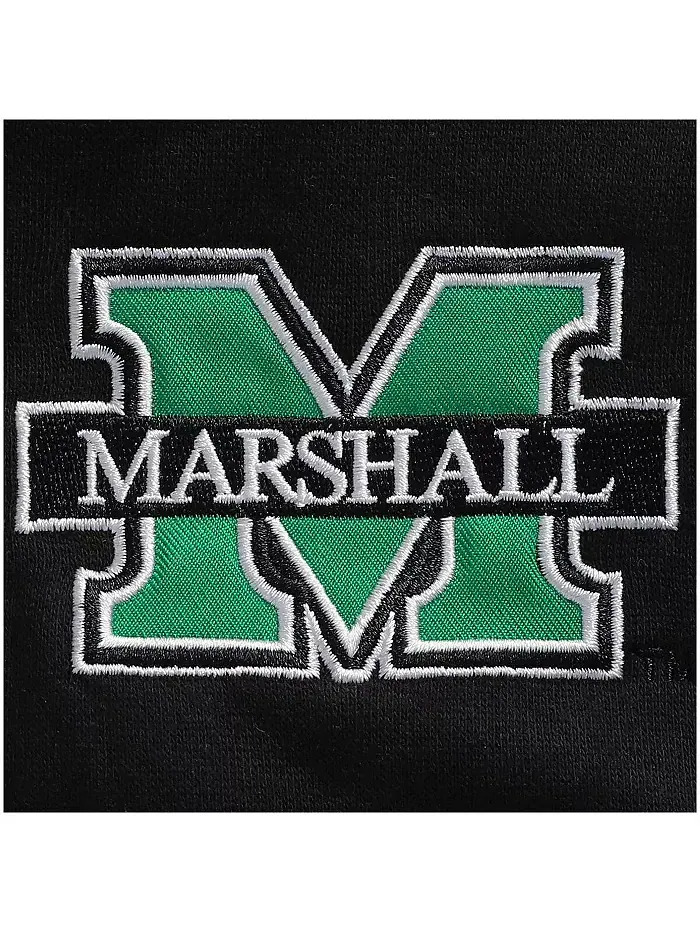 Мужская черная куртка Marshall Thundering Herd Tortugas Logo с застежкой-молнией на четверть — изображение 2 из 4