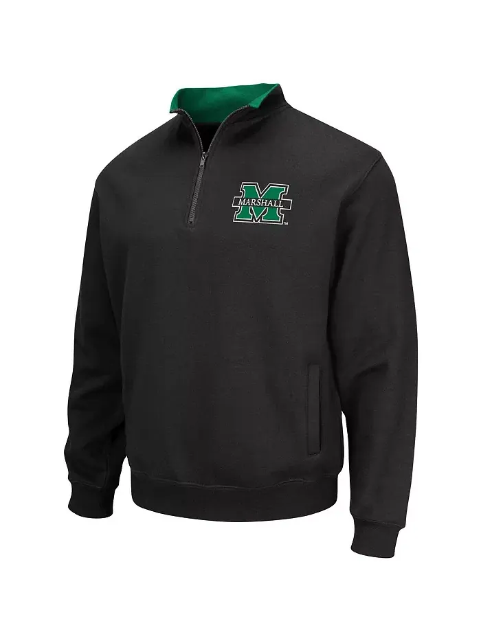 Мужская черная куртка Marshall Thundering Herd Tortugas Logo с застежкой-молнией на четверть — изображение 4 из 4