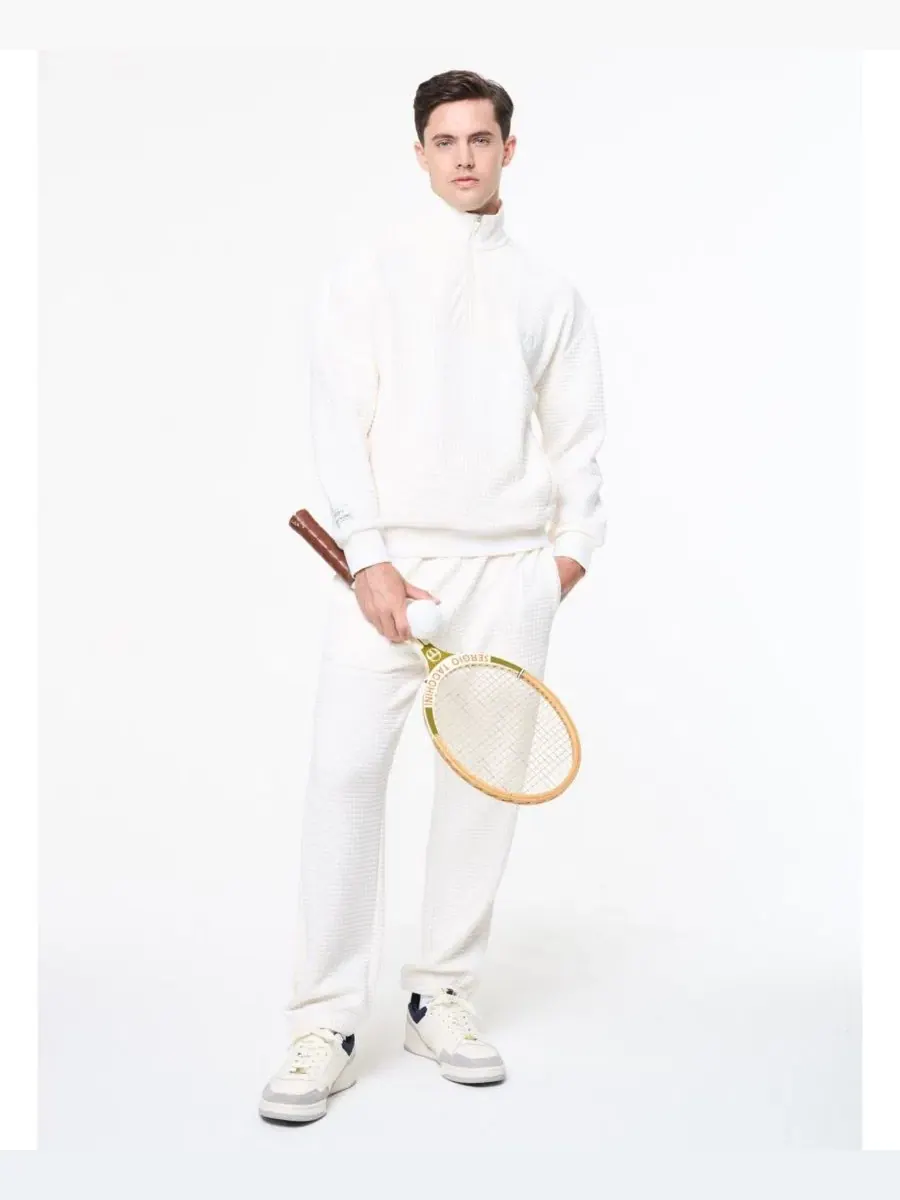 Пуловер с четверть-застежкой Netto Sergio Tacchini — изображение 4 из 5, белый