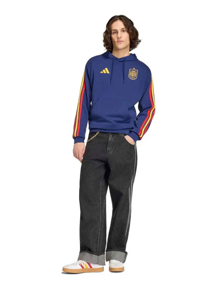 Худи с длинным рукавом и капюшоном adidas Spain DNA Regular-Fit — изображение 2 из 4, синий