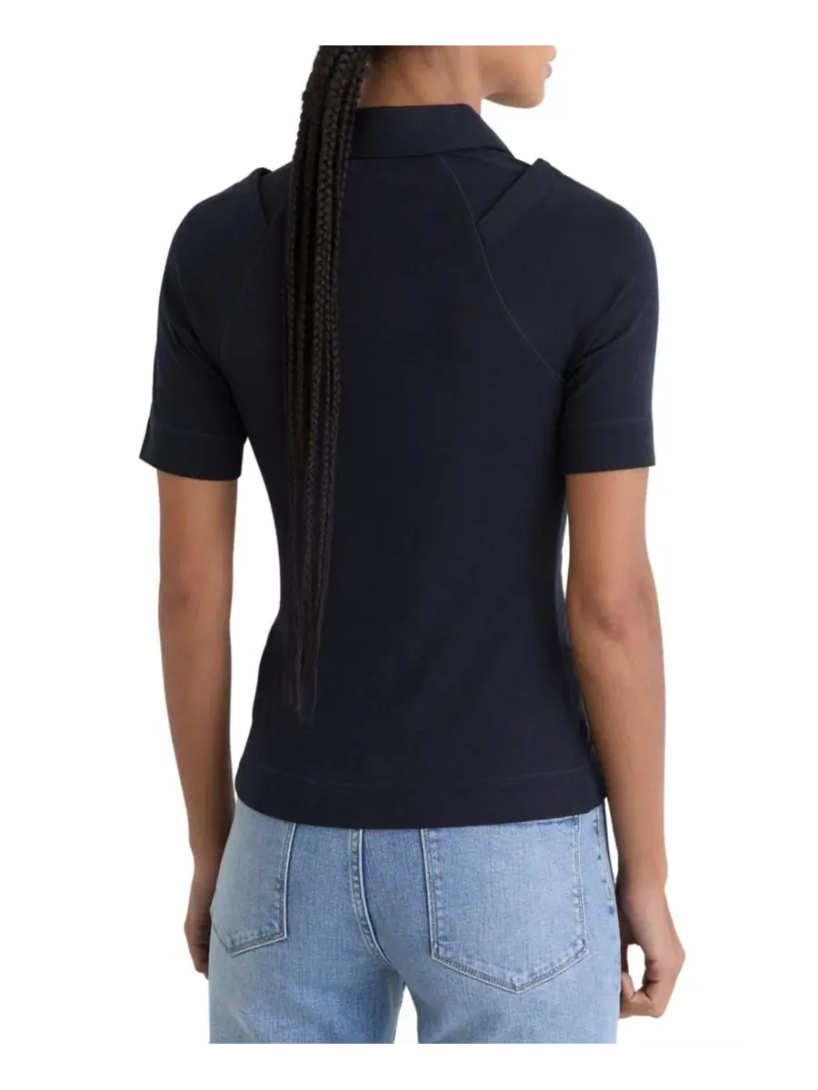 Топ с воротником Shona Collared Top REISS — изображение 4 из 6, темно-синий