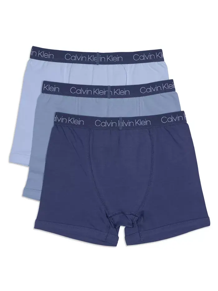 Боксеры Big Boys Stretch, 3 шт Calvin Klein — изображение 2 из 4, синий индиго